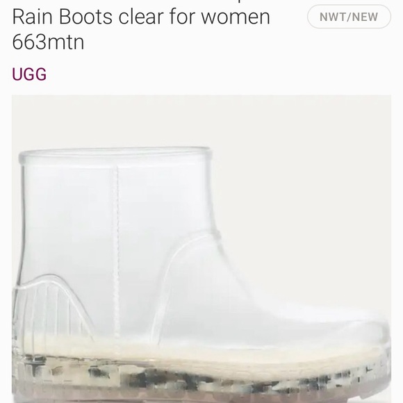 UGG Clear Rain Boots for Women - Picture 1 of 3